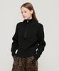 ROIDESROIS Raglan Half-Zip Collar Ribbed Knit (Black)