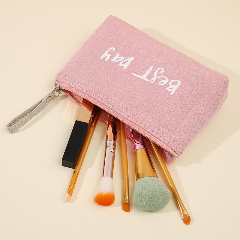 Compact Multi-functional Canvas Cosmetic Bag & Pencil Case for Women and Students