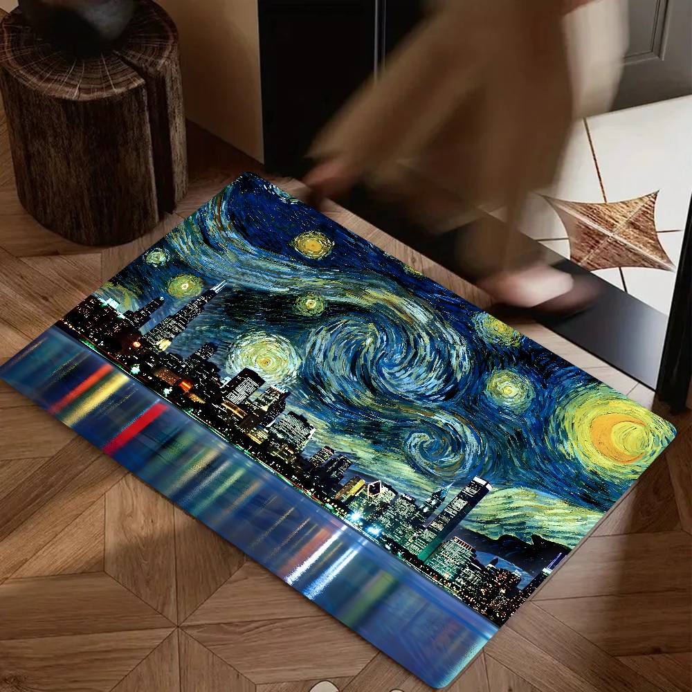 Oil Painting Claude Monet Art Floor Mat Suitable For Living Room Kitchen Bathroom Non-slip Mat Household Foot Mat