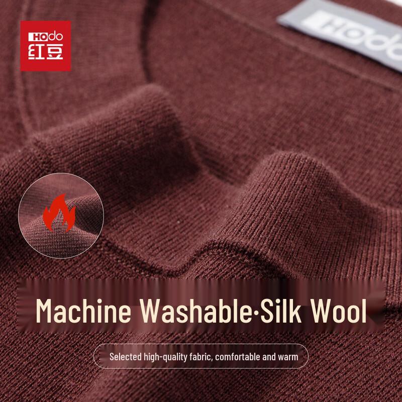 

Hodo Мужская трикотажная футболка с коротким рукавом и круглым вырезом из смеси шерсти и шелка, машинная стирка 3XL