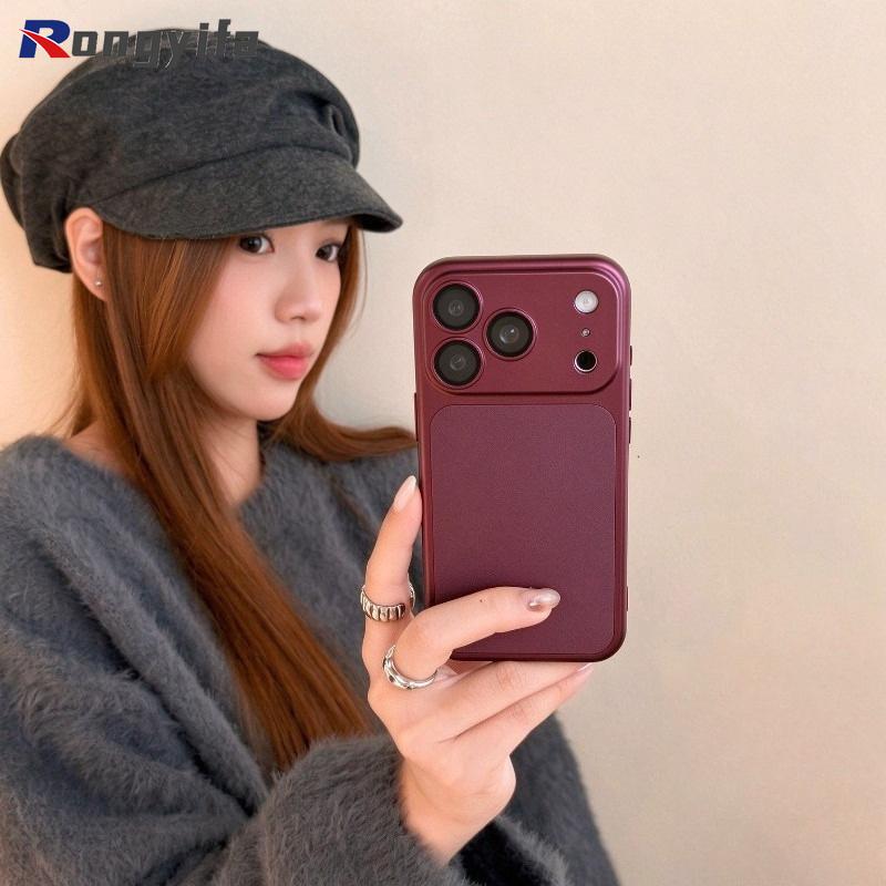 Burgundy Red Big Camera Case For Huawei Nova 15 Max 12 11 SE Pura 90 90s 80 70 Pro Plus Max Protection Luxury Matte Cover