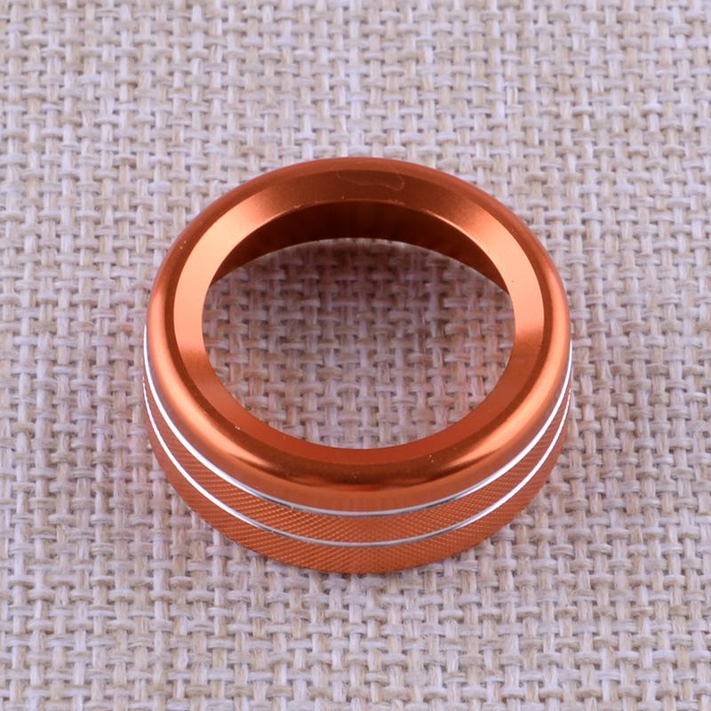 3Pcs Center Console A/C Radio Switch Knob Trim Ring Cover Fit for Dodge Ram 1500 2013 2014 2015 2016 2017 Orange Aluminum Alloy
