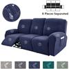 1/2/3 Seater Recliner Sofa Covers Leaves Jacquard Couch Slipcovers Elastic Water Repellent Armchair Covers for Living Room Hotel