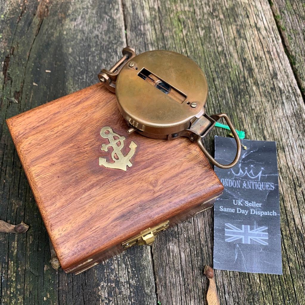 Soldiers Military Thumb Compass Vintage Brass WW2 1940 Navigation World War II
