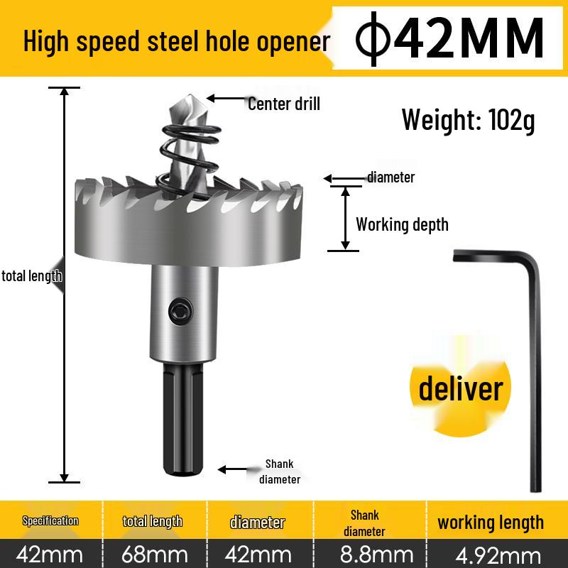 Stainless Steel High-Speed Hole Saw for Sheet Metal and Aluminum Drilling