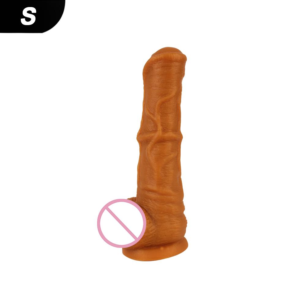 Kobieta masturbacja uczucie skóry realistyczny penis wielki kutas z przyssawką zabawki erotyczne dla kobiet ogromny koń Dildo dla dorosłych