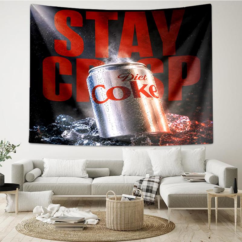 Stay Crisp Coke Tapestry, Unique Design Tapestry, Wall Decor for Bedroom,Livingroom, Playroom,Heartwarming Fan Holiday Gifts