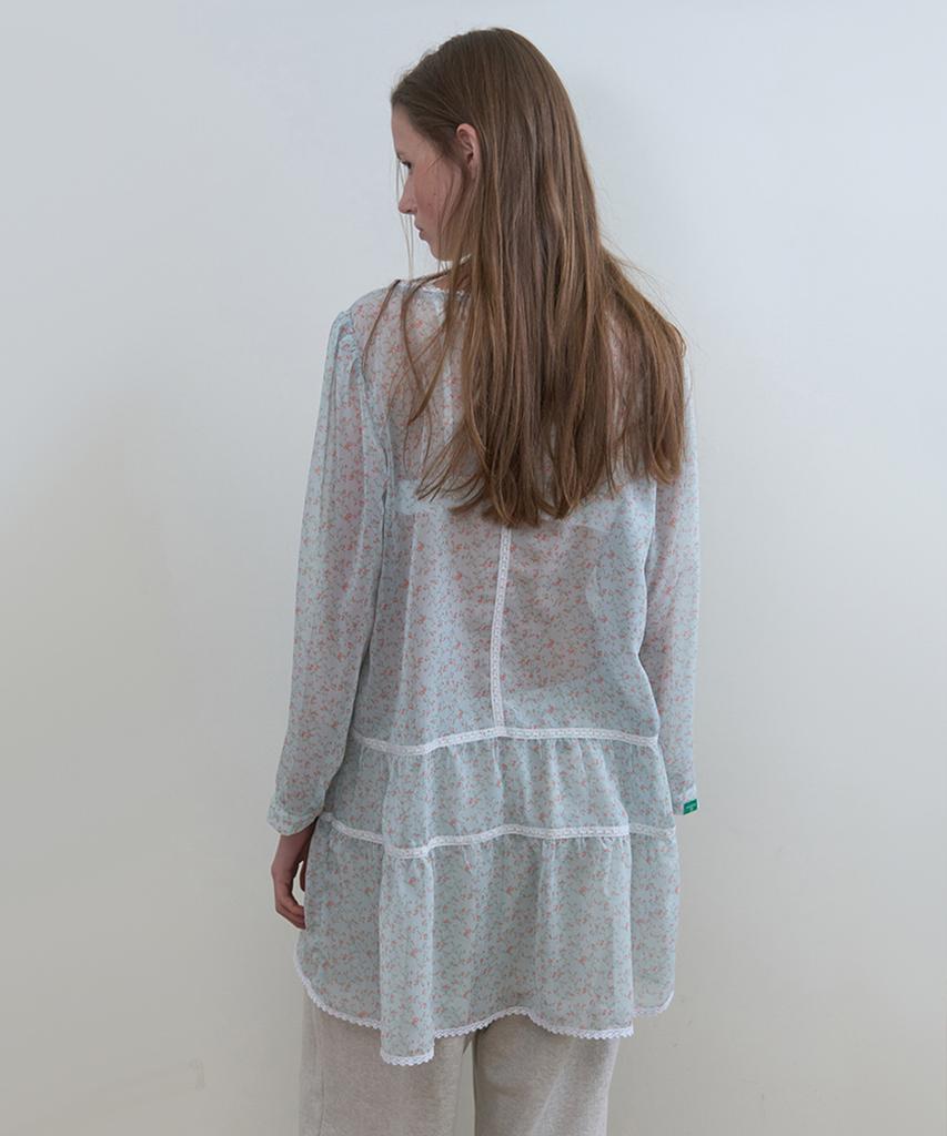 Nokeontencheu 338. Sheer Flower Dress _ Mint