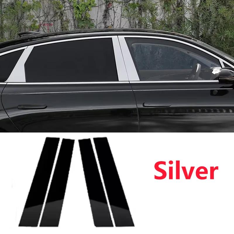 For VW Volkswagen Golf 7 Accessories 2013- 4pcs Black Window Trim Covers B C Pillar Center Column Stickers Accessories