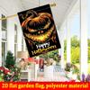 2D Flat, 2D Flat Printing 1pc Happy Halloween, Terrifying Pumpkin Theme Courtyard Flag-double Sided Garden Flag, Outdoor Decoration, Lawn, Flag Only, 