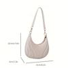 Tote Pu Leather Handbag Pu Leather Underarm Bag Simple Crescent Bag  Travel