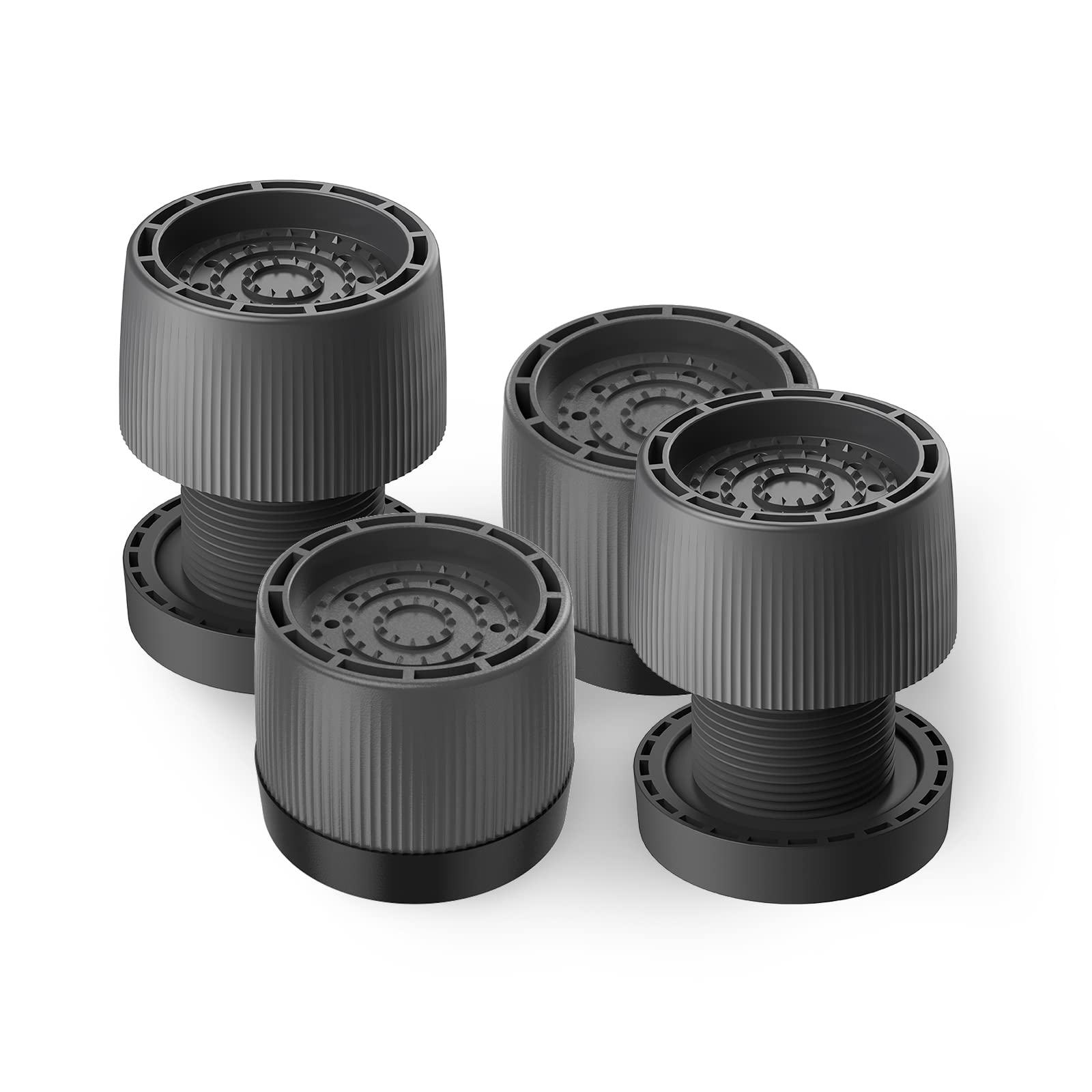 

bifine Washing Machine Raiser Rubber Set of Adjustable Height Noise and for Washing and 500kg Weight Furniture Height and Noise Cancelling Feet, 4, сірий колір