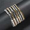 Woven Tennis Bracelet 3mm 4mm 5mm Hip-Hop Accessory Unisex Zircon Strip with Gold/Silver Plating