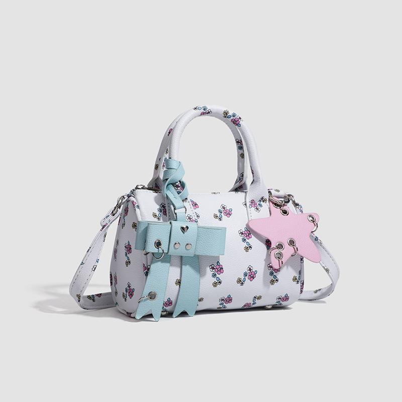 Niche Design Cute Design Sense White Is Popular Today Versatile Bow Print Messenger Bag Women