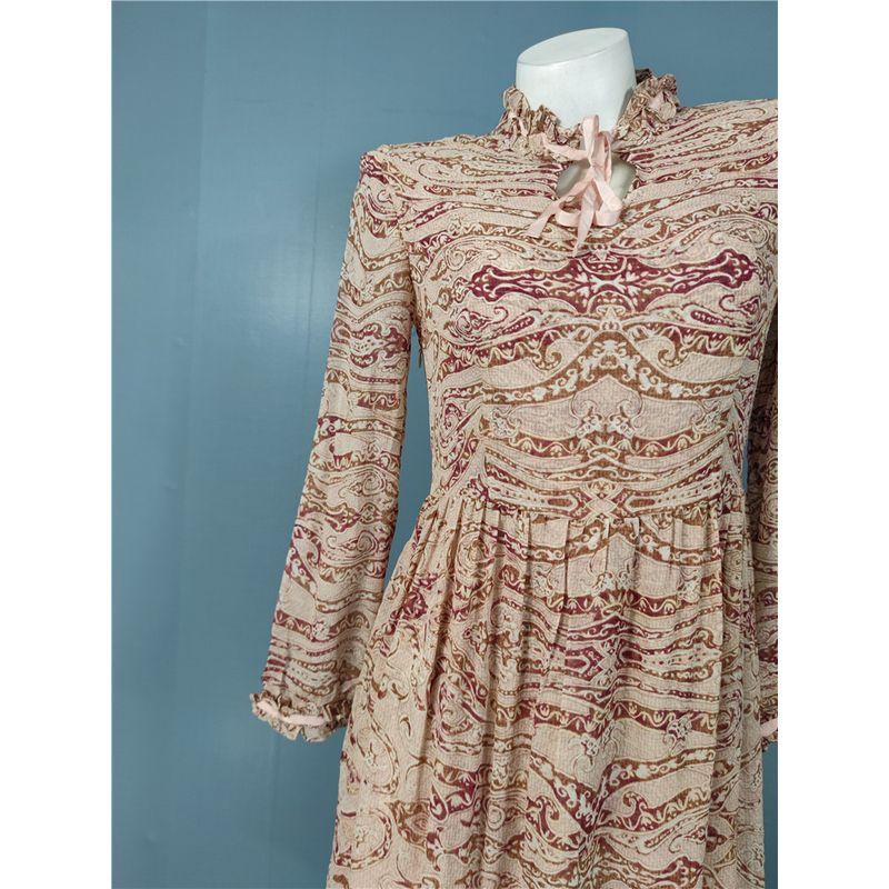 Foreign Trade Order Exquisite Print Spring Long Sleeve New Silk Slimming Lady Temperament Fashion Personality Strap Dress