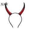 Snap-on Horn Accessories Halloween Ram Headband, Detachable Devil Headpiece for Retro Simulation Headband Carnival Party, Festival Cosplay Hair