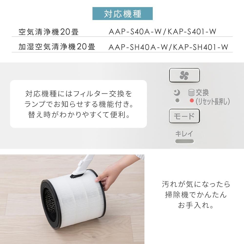 Iris Ohyama Air Purifier with Dust Collection and Deodorizing Filter for 20 Tatami Mats (FLS-S40)