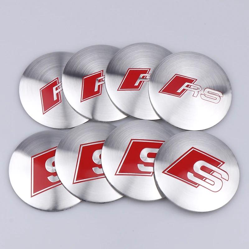 4er Set Radnabendeckel Aufkleber Auto Radkappen für Audi S RS A3 A4 B8 A6 A5 Q5 A7 - Mehrere Größen 56/60/63/65/68mm