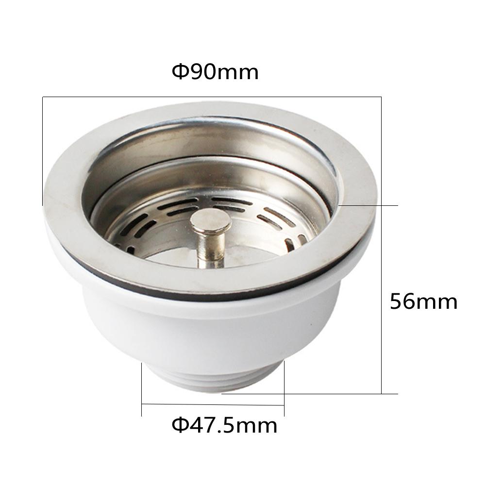 Waste Kit Sink Strainer High Quality PP Sink Stainless Steel Drain Diameter 90mm Silver Quality Is Guaranteed Practical