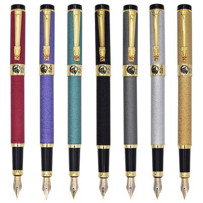 Ranvi Golden Dragon Red Crystal Eyes Fountain Gift Pen with Fine Mixed 7 Pens Pen, Converter, Nib, Colors,