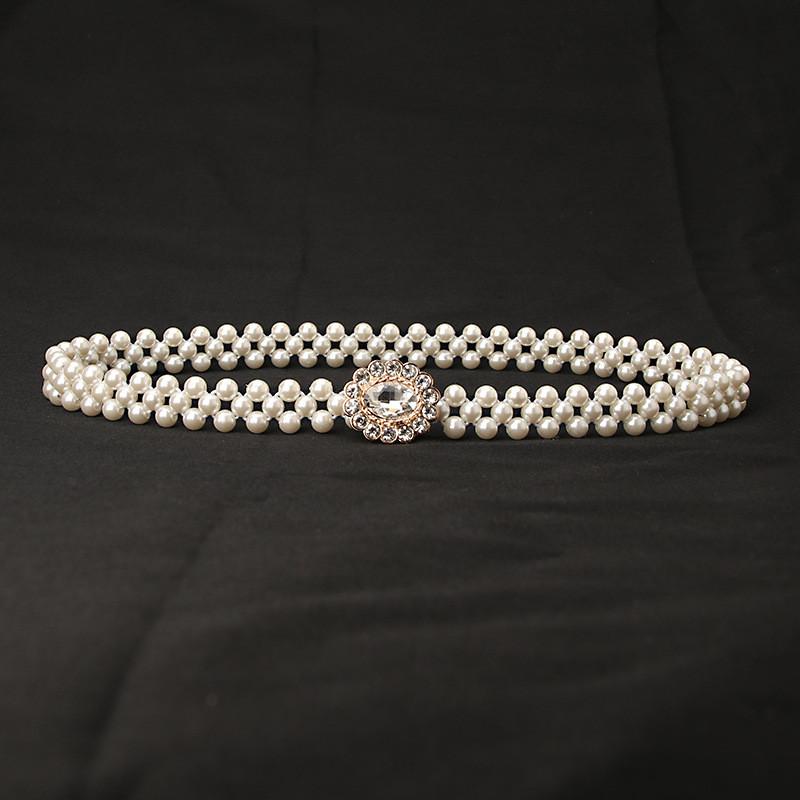 Elegant Pearl Waist Belt For Women With Rhinestones And Adjustable Fit For Summer Casual Wear