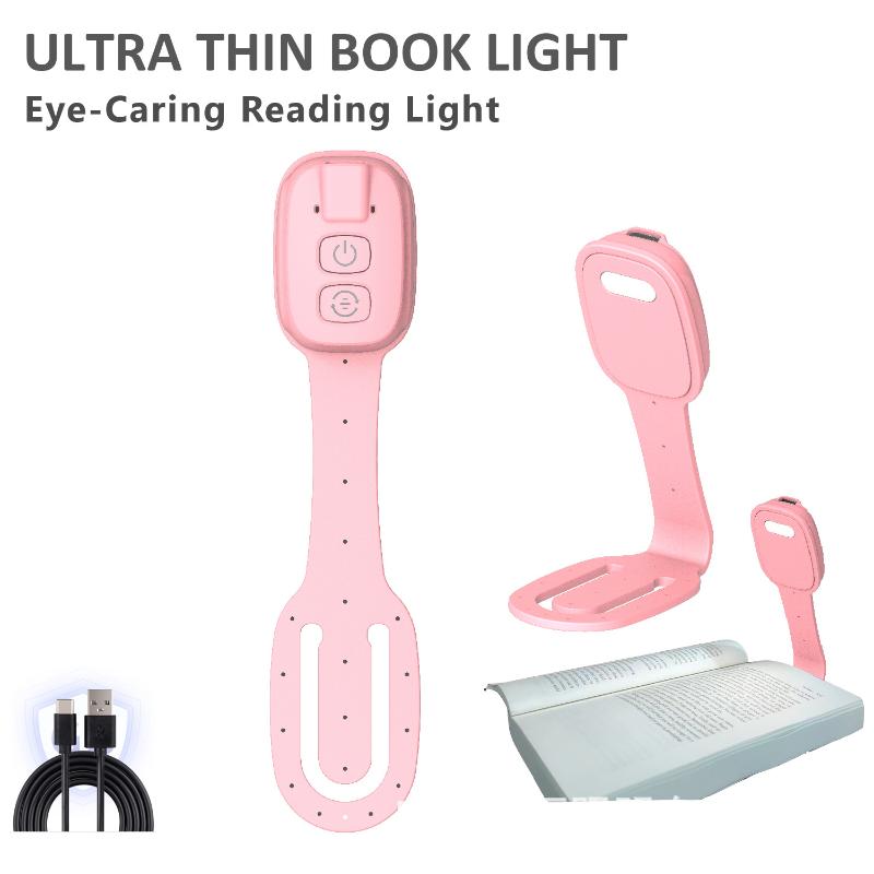 2-In-1 Clip-On Book Light Rechargeable Ultra-Thin Led Reading Light Eye-Caring Dimmable Brightness Mini Portable Travel Reading