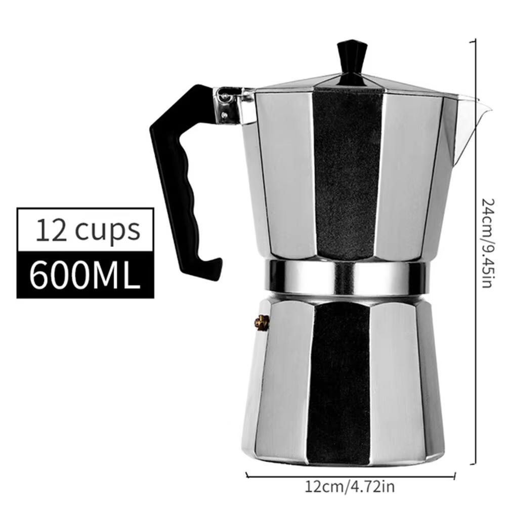 Klassieke Moka Pot voor op het fornuis, Aluminium Espressomaker Met Vervangingsonderdelen, Cubaanse Koffiezetter Voor Thuis & Kampeergebruik