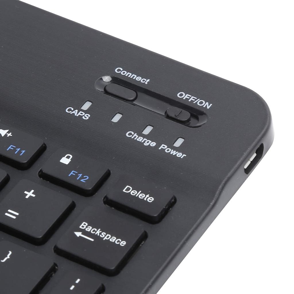 10-inch Portable Wireless Keyboard, Waterproof and Dustproof, Ultra-Wide, Lightweight, for Smartphones, Tablets, and Laptops (Black)
