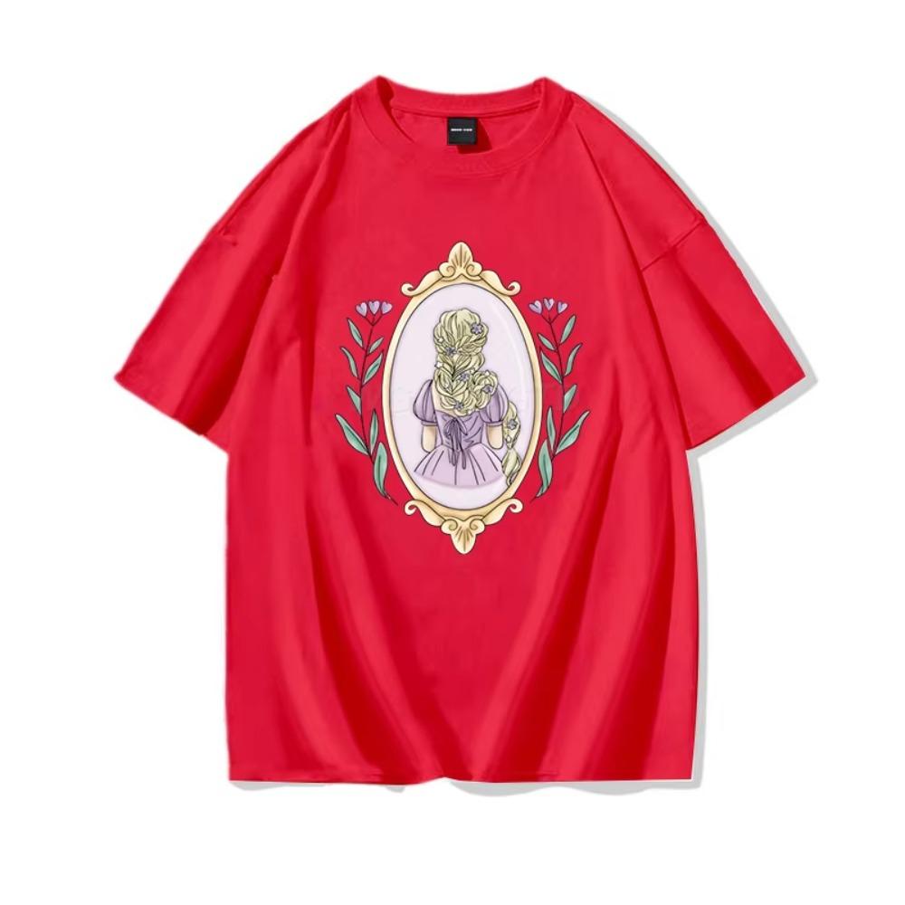 2025 Summer New Women Tshirts Princess Retro Vintage T Shirts for Women Funny Girls Cotton Short Sleeve Casual Party Shirt Soft