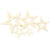 205pcs Assorted Size Wooden Stars Unfinished Blank Wooden Stars Ornaments for Art Craft Wedding Party