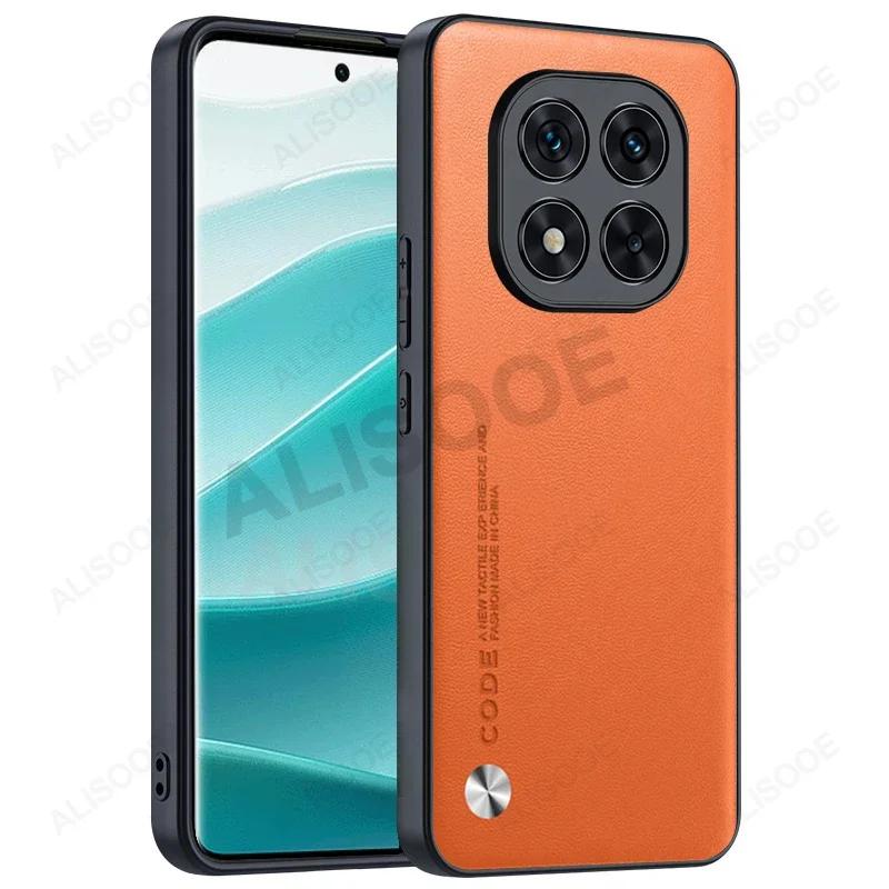 

For Redmi Note 15 Pro / Note 15 Pro Plus 5G Case Fiber Texture PU-Leather Phone Funda Cover for Xiaomi Redmi Note 15 5G Capa Redmi Note 15 5G оранжевый