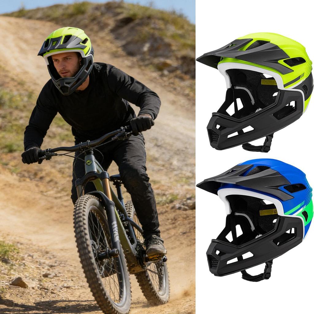 Mountain Bike Full Face Helmet Biking Head Cover Shock Absorption Cycling Helmet For Bicycle Motocross Motorcycle Scooter