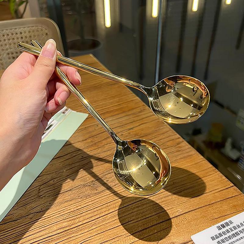 Mestolo Da Cucina In Acciaio Inox 304 Oro Rosa: Ideale Per Zuppe E Porridge