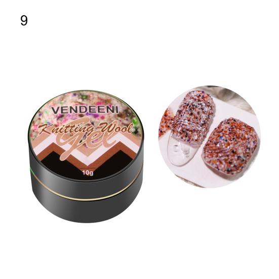 10g Nail Art Gel Easily Applying Non-Floating Natural Extract Safe Decoration Sequin Color Lattice Polish for Female