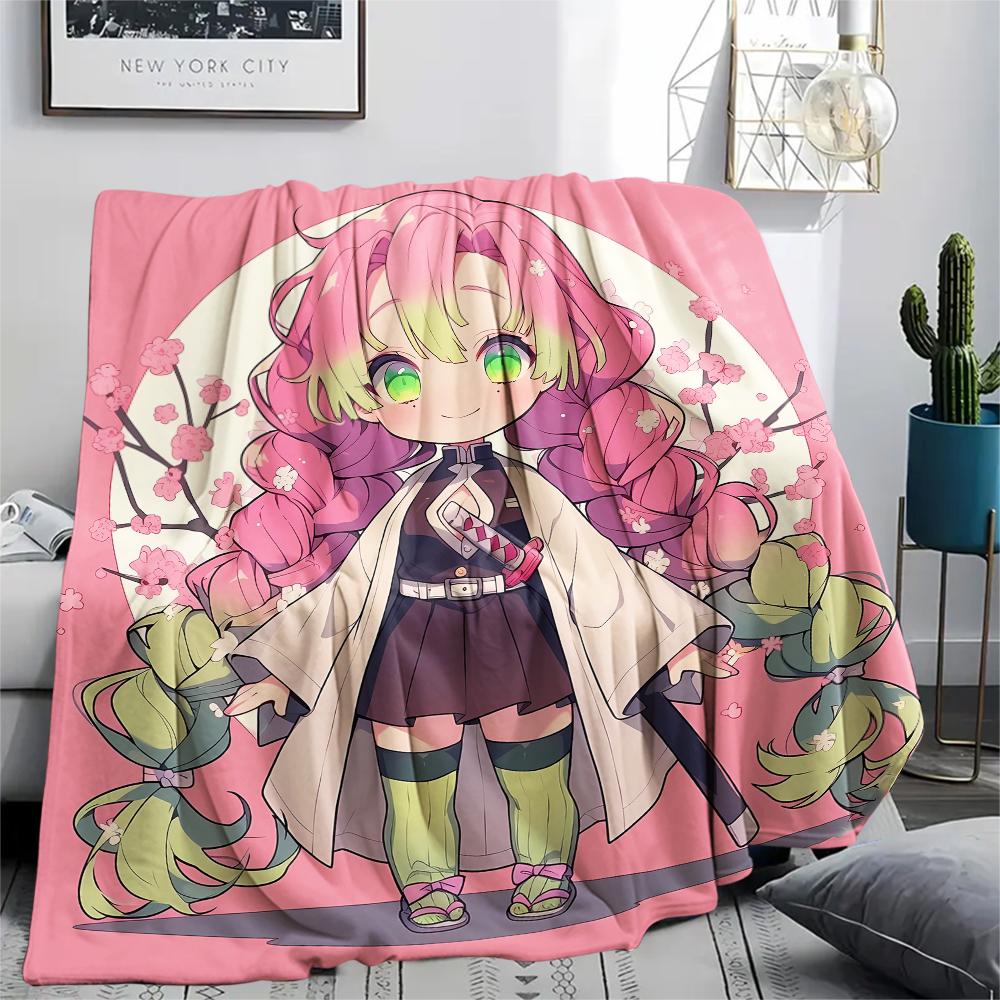 1PC Demon Slayer Print Flannel Blanket, High Quality All Seasons, Home Decor, Warmth and Comfort, Perfect for Christmas Gifts