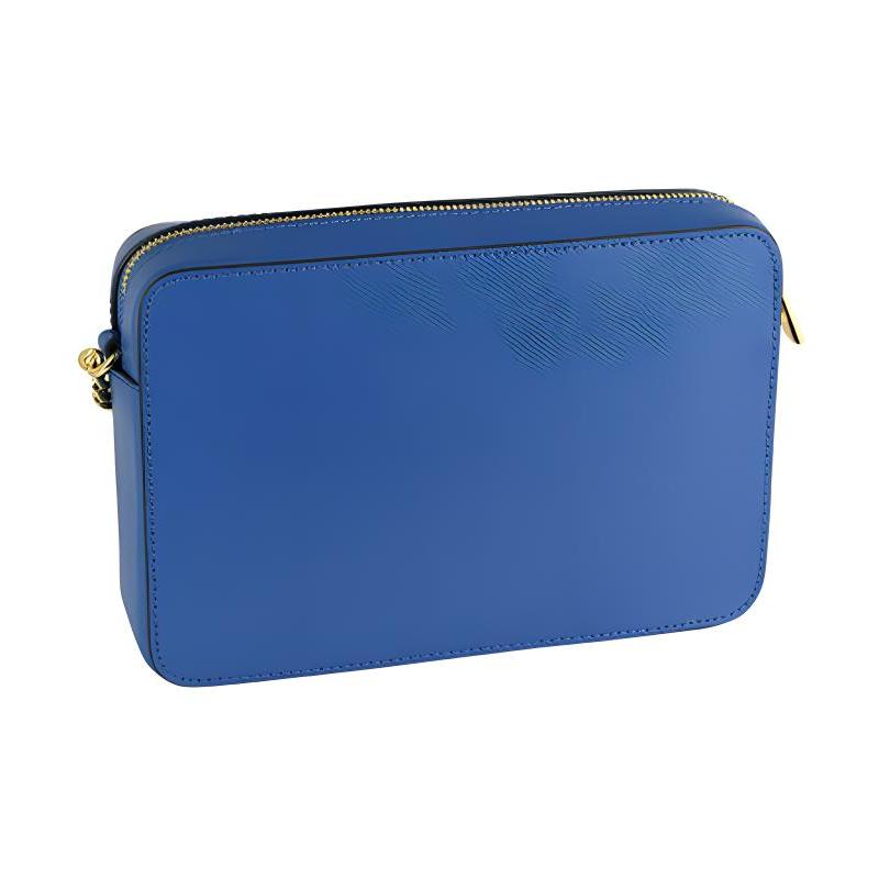 Michael Kors Letter Logo Logo Zipper Closure Leather Shoulder Crossbody Bag Women's Blue