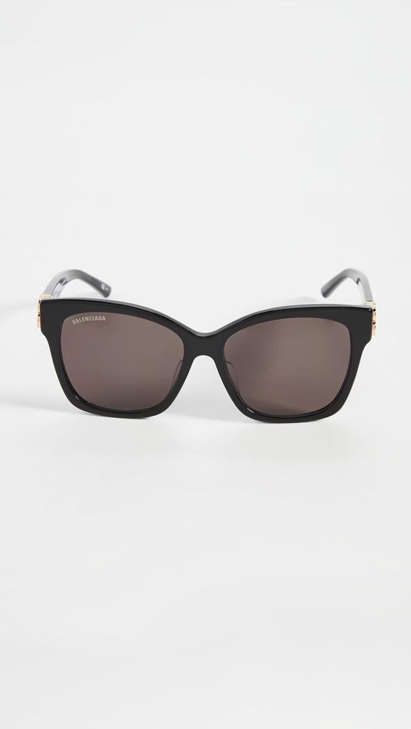 Black Frame Asian Gold Logo Gray Lenses [Balenciaga] BB0102SA-001 Sunglasses, Fit, Embellishment,
