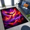 Colorful Rebirth Fire Phoenix Divine Bird Rug for Bedroom Living Room Sofa Home Doormat Decor, Large Kid Play Non-slip Floor Mat