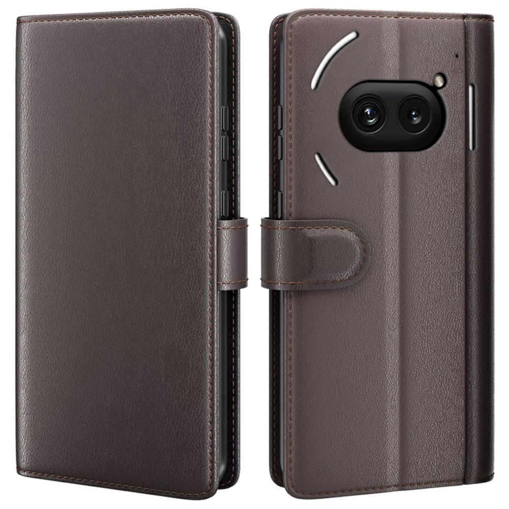 

AMORUS For Nothing Phone (2a) Plus/(2a) Stand Cases Calf Texture Genuine Split Leather Wallet Phone Cover