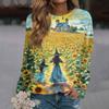 Women's Halloween Printed Long Sleeve Round Neck Raglan Sleeve Pullover Top