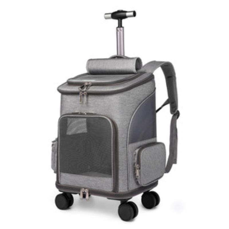 Large Capacity Double Layer Pet Travel Rolling Carrier For Cats Outdoor Portable Cat Rolling Luggage Bag