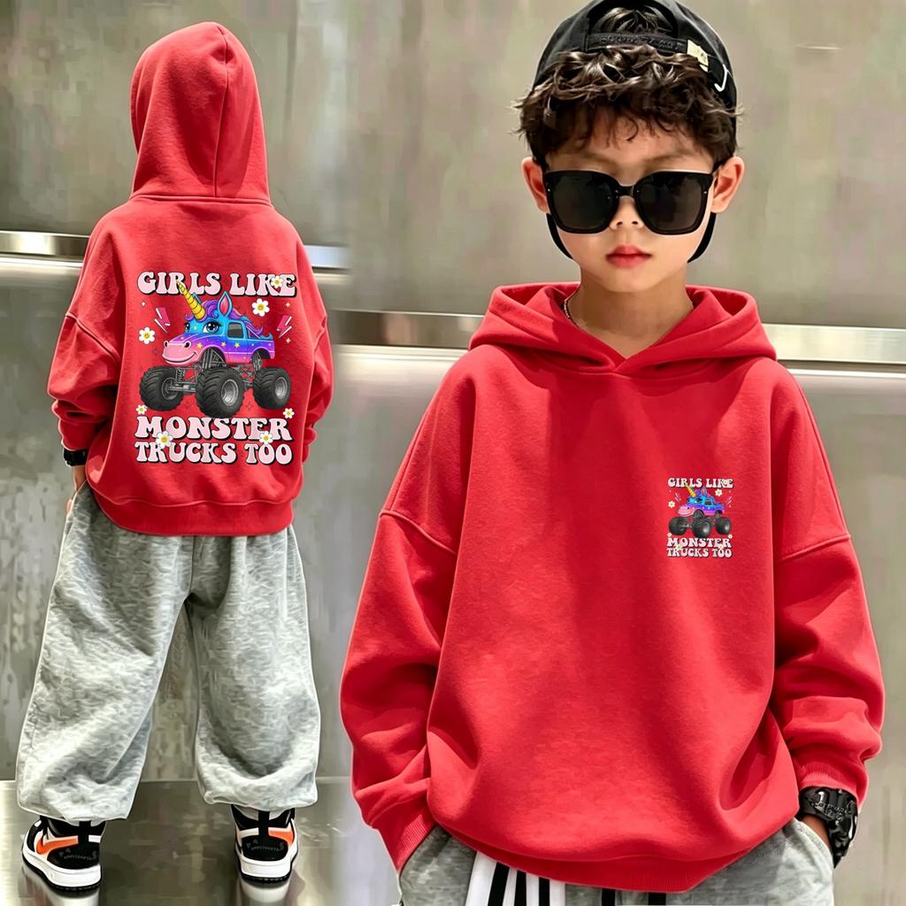 Latest Autumn-winter Style Cardigan with Double-sided Print for Children's Hooded Pullover - Boys' and Girls' Versions