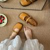 Soft-soled Shallow-mouth Single Shoes Women's Summer New Fashion Retro with Skirt Mary Jane Flat-soled Small Leather Shoes