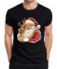 Santa Claus Reindeer Watercolor Christmas Gift Vintage Men's T-Shirt