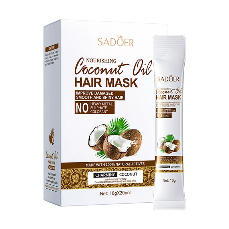 

5 Seconds Smooth Hair Care Professional Magic Coconut Oil Hair Mask Natural Repair Moisturizing Anti-split Ends Repair Damage Smooth Frizz 20pcs