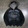 Harajuku Plum Tree Embroidered Oversized Pink Zipper Hoodies For Men and Women Y2K New Gothic Fashion Retro Street Sweatshirts