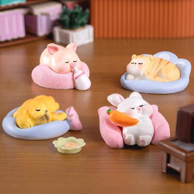 Ornament Mini Rozkošný Kočka Psík Prase Králík Stolní dekorace pro mikrokrajinky