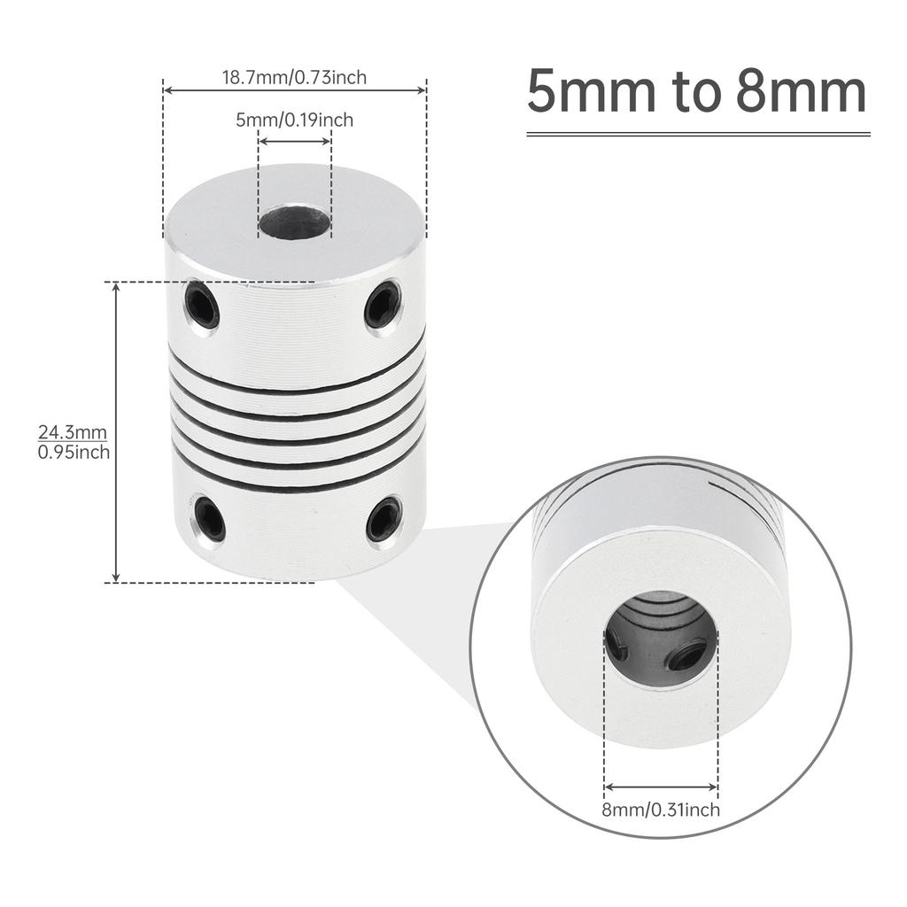 Cuplaj Motor Pas cu Pas Nema 17 Conector Arbore 5mm la 10mm Aliaj Aluminiu pentru Imprimantă 3D Mașină CNC Motor CC