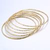 Gold Plated Women's Fashion Bangle Set 68cm Big Round Wire Bangles 18mm Thick Bangle Bracelets Female Accessories Party Gift