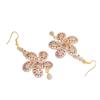 Estele Gold Plated American Diamond Peacock Flower Women's Drop Earrings